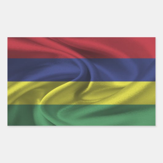 Mauritius Flag Rechthoekige Sticker (Voorkant)