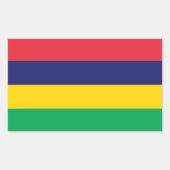 Mauritius Flag Rechthoekige Sticker (Voorkant)