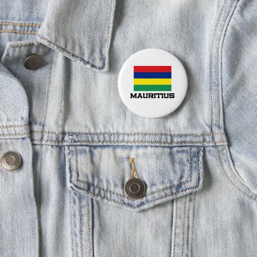 Mauritius Flag Ronde Button 5,7 Cm (In situ)