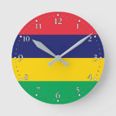 Mauritius Flag Ronde Klok (Voorkant)