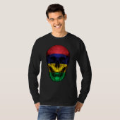 Mauritius Flag Skull Mauritian Roots Proud Patriot T-shirt (Voorkant volledig)