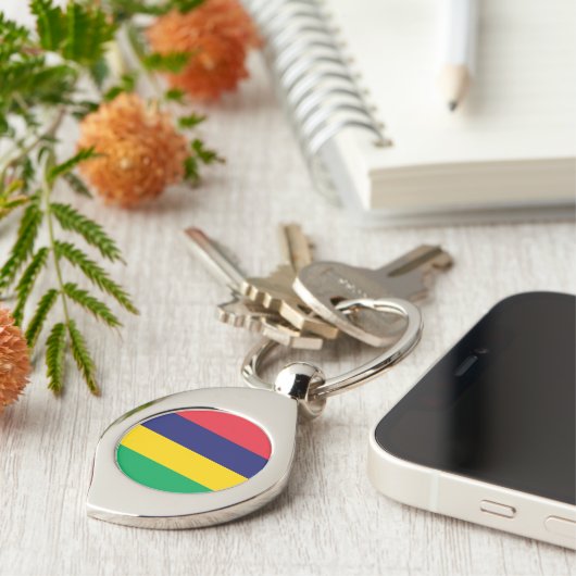 Mauritius Flag Sleutelhanger (Zijkant)