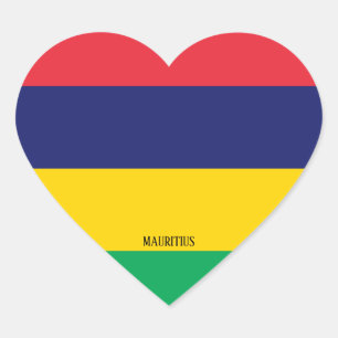 Mauritius Flag Splendid Patriotic Hart Sticker