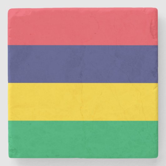 Mauritius Flag Stenen Onderzetter (Voorkant)
