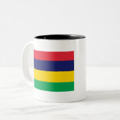 Mauritius Flag Tweekleurige Koffiemok (Voorkant links)
