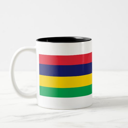 Mauritius Flag Tweekleurige Koffiemok (Links)