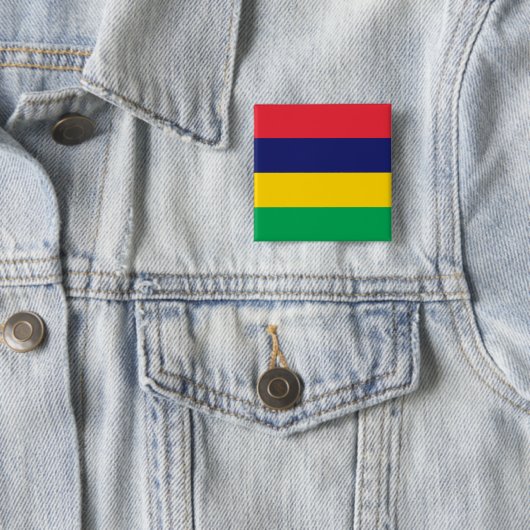 Mauritius Flag Vierkante Button 5,1 Cm (In situ)