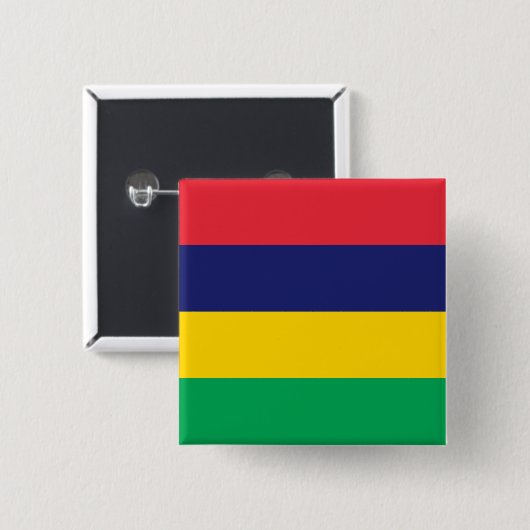Mauritius Flag Vierkante Button 5,1 Cm (Voorkant /achterkant)