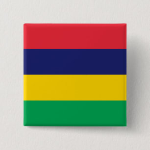 Mauritius Flag Vierkante Button 5,1 Cm