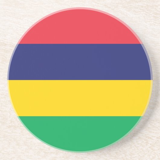 Mauritius Flag Zandsteen Onderzetter (Voorkant)