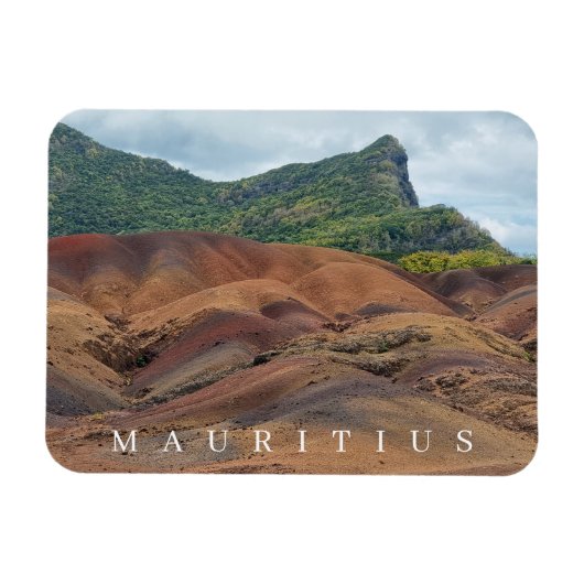 Mauritius gekleurde grond uitzicht koelkastmagneet magneet (Horizontaal)