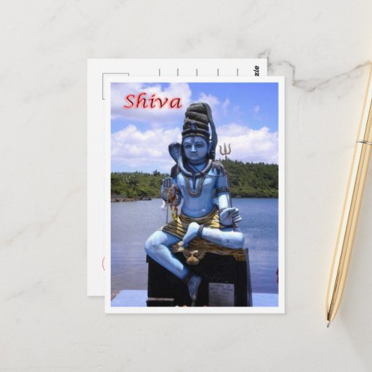 Mauritius - God Shiva - Briefkaart (Voorkant / Achterkant in situ)