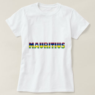 Mauritius Hearts Typografie Landvlag T-shirt