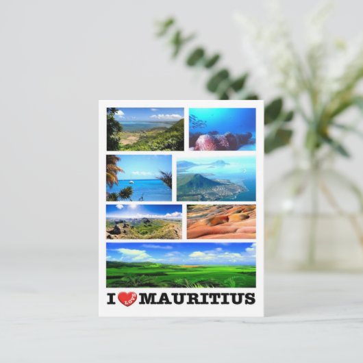 Mauritius - I Love - Briefkaart (Staand voorkant)