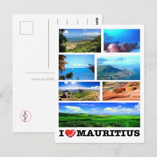 Mauritius - I Love - Briefkaart (Voorkant / Achterkant)