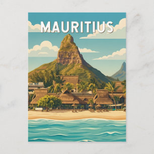 Mauritius Illustratie Reis Kunst Vintage Briefkaart