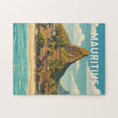 Mauritius Illustratie Reis Kunst Vintage Legpuzzel (Horizontaal)