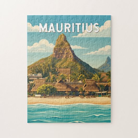 Mauritius Illustratie Reis Kunst Vintage Legpuzzel (Verticaal)