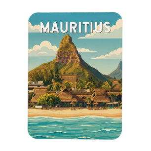 Mauritius Illustratie Reis Kunst Vintage Magneet