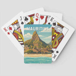 Mauritius Illustratie Reis Kunst Vintage Pokerkaarten