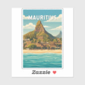 Mauritius Illustratie Reis Kunst Vintage Sticker (Vel)