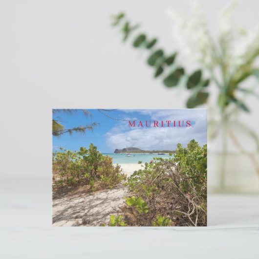 Mauritius Ilot Gabriel strand uitzicht briefkaart (Staand voorkant)