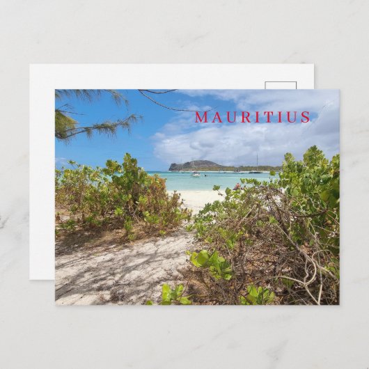 Mauritius Ilot Gabriel strand uitzicht briefkaart (Voorkant / Achterkant)