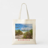 Mauritius Ilot Gabriel strand uitzicht canvas tas (Achterkant)
