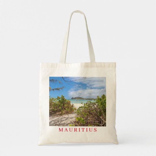 Mauritius Ilot Gabriel strand uitzicht canvas tas (Achterkant)