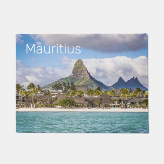 Mauritius Indische Oceaan Flic En flac Beach Souve Deurmat (Voorkant)