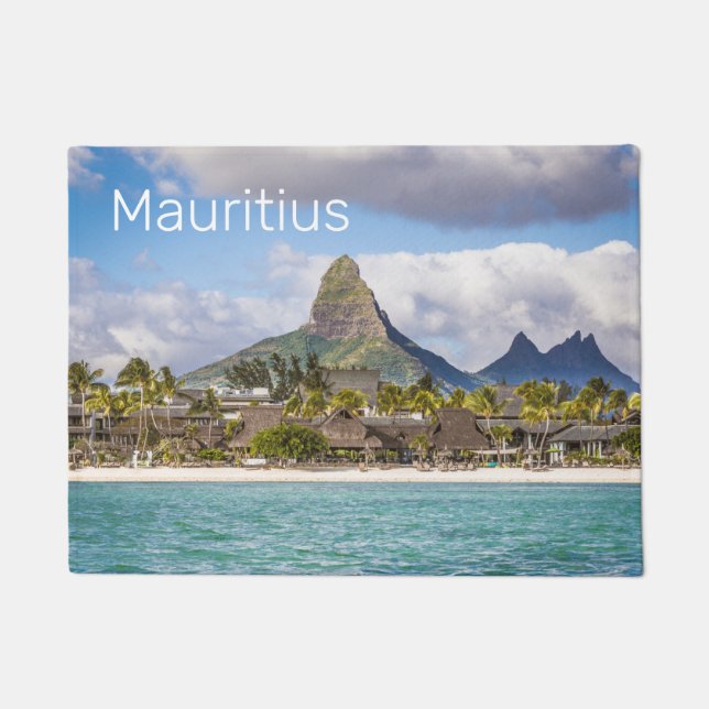 Mauritius Indische Oceaan Flic En flac Beach Souve Deurmat (Voorkant)