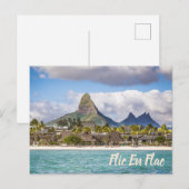 Mauritius Indische Oceaan Flic En flac Beach Souve Feestdagenkaart (Voorkant / Achterkant)