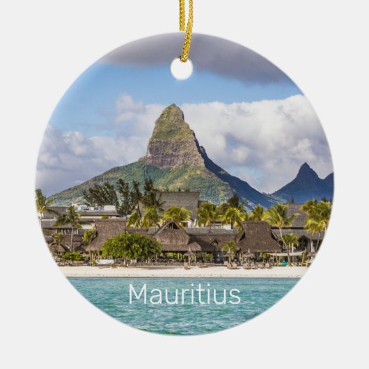 Mauritius Indische Oceaan Flic En flac Beach Souve Keramisch Ornament (Voorkant)