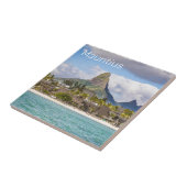 Mauritius Indische Oceaan Flic En flac Beach Souve Tegeltje (Zijkant)