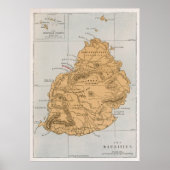  Mauritius-kaart (1862) Poster (Voorkant)
