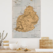 Mauritius-kaart (1862) Poster (Keuken)