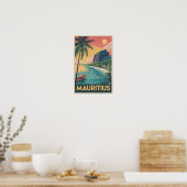 Mauritius Kust Illustratie Reis Kunst Vintage Poster (Keuken)