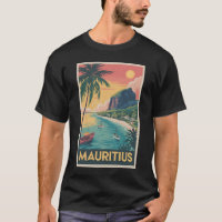 Mauritius Kust Illustratie Reis Kunst Vintage
