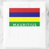Mauritius Land Vlag Symbool Naam Tekst Rechthoekige Sticker (Tas)