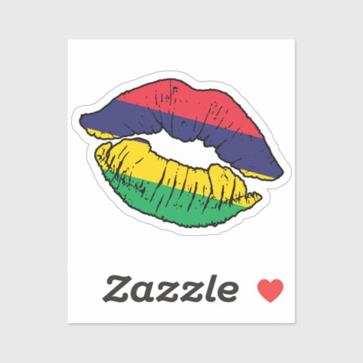 Mauritius Lipstick Liefde Vlag Sticker (Vel)