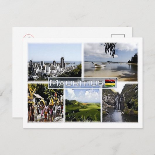 Mauritius - Mozaïek - Briefkaart (Voorkant / Achterkant)