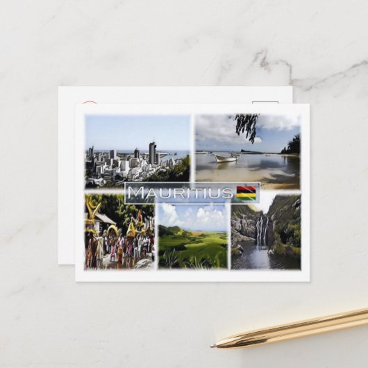 Mauritius - Mozaïek - Briefkaart (Voorkant / Achterkant in situ)