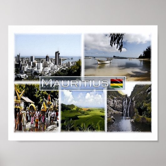 Mauritius - Mozaïek - Poster (Voorkant)