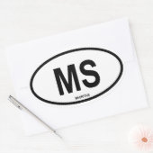 Mauritius "MS" Ovale Sticker (Envelop)