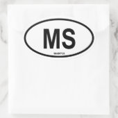 Mauritius "MS" Ovale Sticker (Tas)