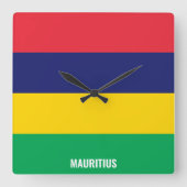 Mauritius National Flag Patriotic Vierkante Klok (Voorkant)