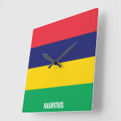 Mauritius National Flag Patriotic Vierkante Klok (Hoek)