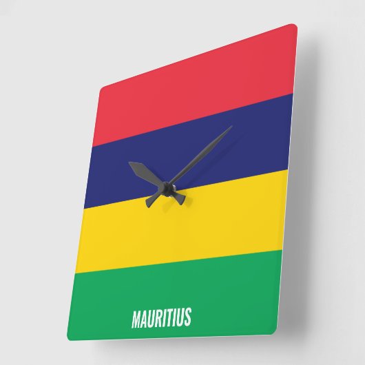 Mauritius National Flag Patriotic Vierkante Klok (Hoek)