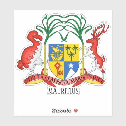 Mauritius - nationale wapenstilstand sticker (Vel)