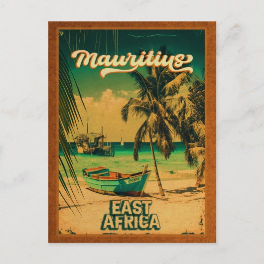 Mauritius-Oost-Afrika Palm Trees Souvenirs Briefkaart (Voorkant)